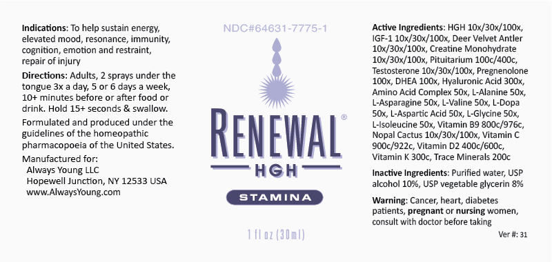 Renewal Stamina bottle label
